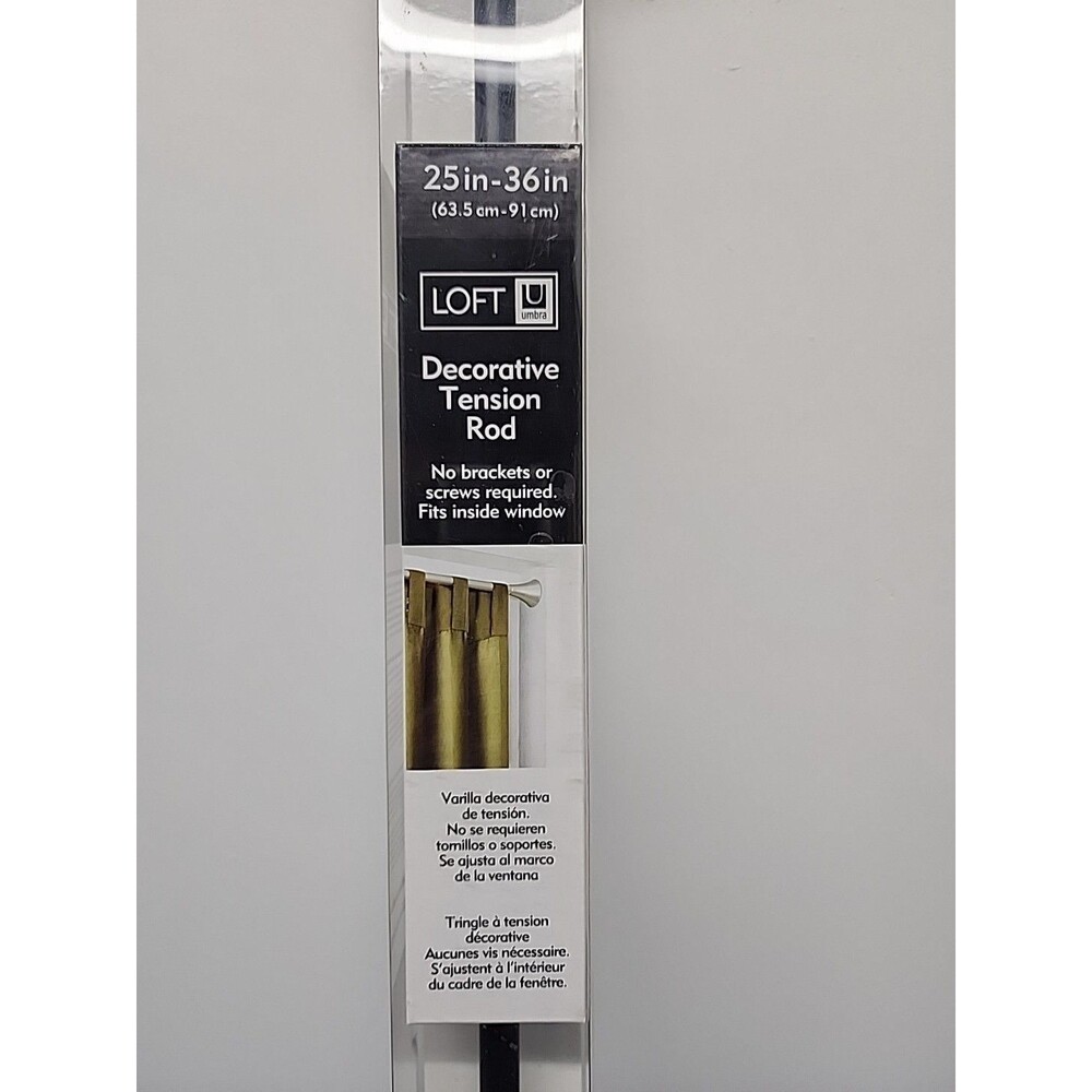 Loft by Umbra Decorative Tension Rod 25' -36' NEW BLACK